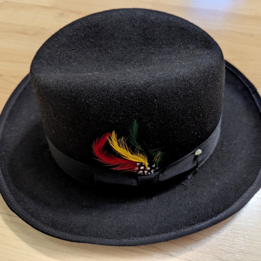 Alberto Celini Collection - Black Wool Hat, XL, "Godfather"